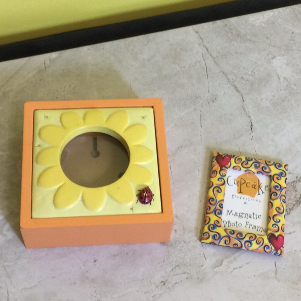 Two bright happy orange/yellow picture frame